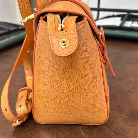 Orange pebbled leather Senreve Mini Maestra bag - Picture 2 of 12
